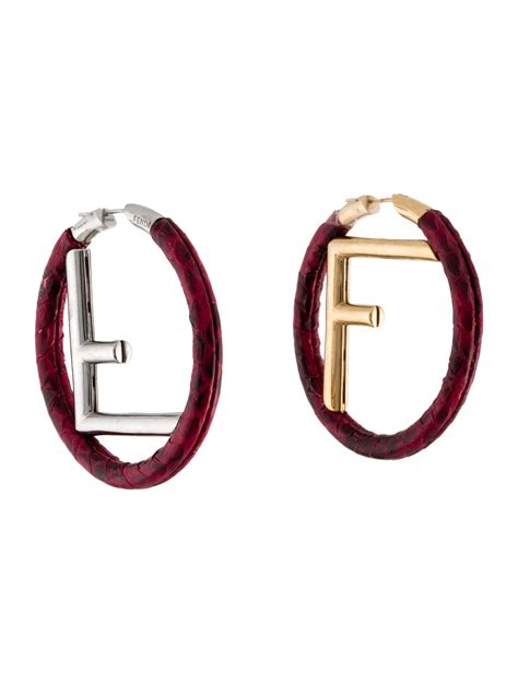 f is fendi earrings|two tone fendi hoop earrings.